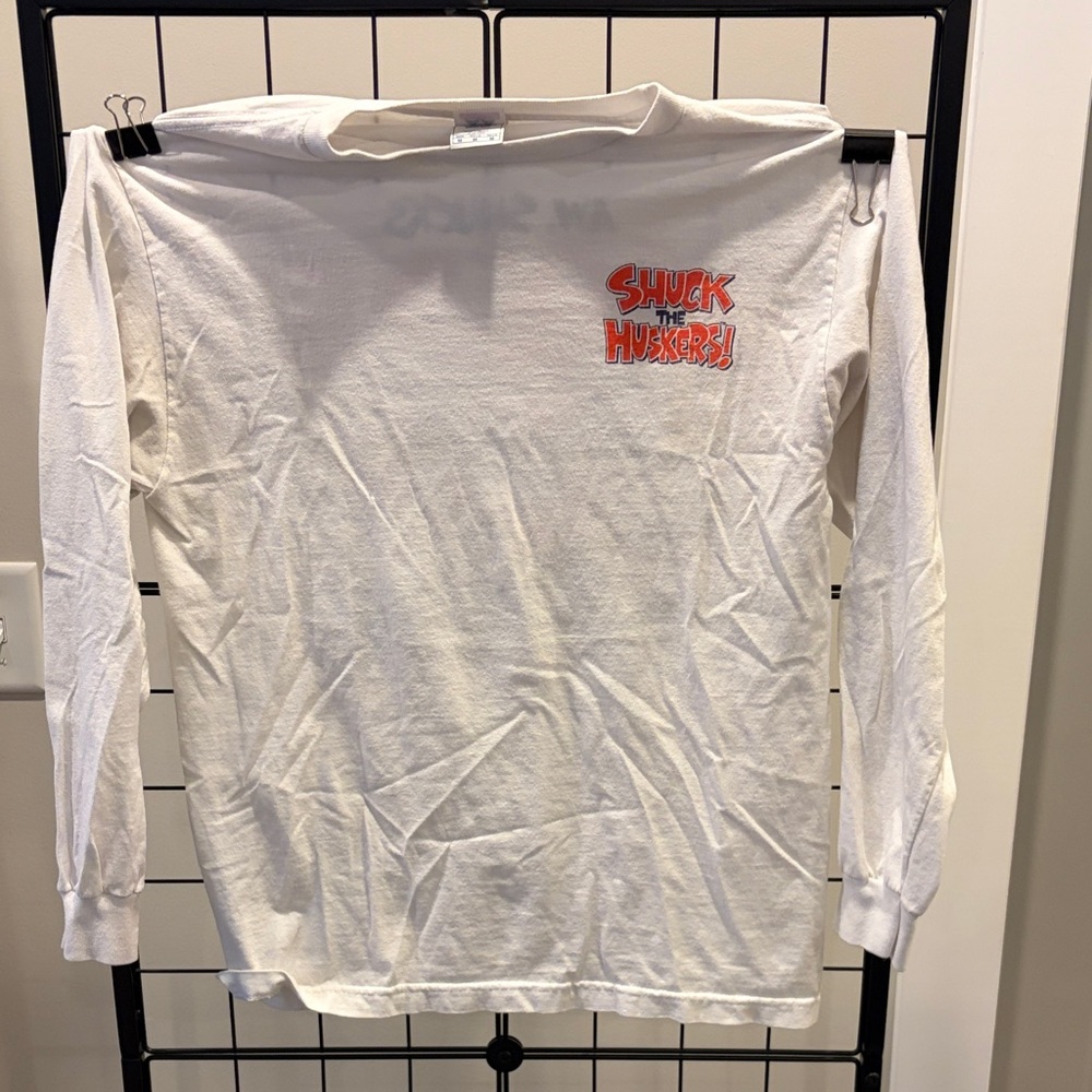 White Long Sleeve Tee with Graphic Print